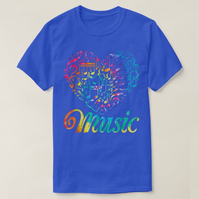 Musician Tie Dye Musical Instrument Music Notes Tr T-Shirt (Design vorne)