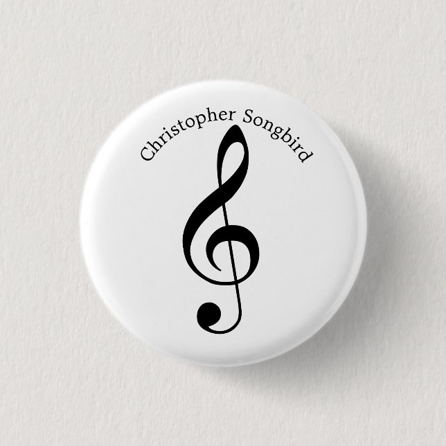 Musician Treble Clef  Button (Vorderseite)