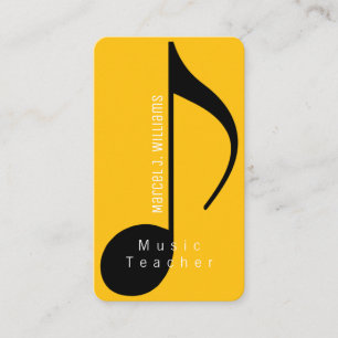 Musician Yellow Business Card mit musikalischer No Visitenkarte