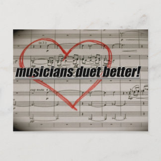 Musicians Duet Better Postcard Postkarte
