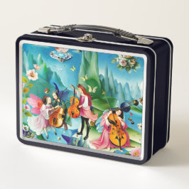 Musicians Fairies Playing Cellos Metall Brotdose