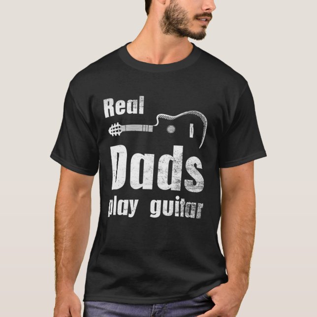 Musicians Guitarists Real Dads Play Guitar Half Gu T-Shirt (Vorderseite)