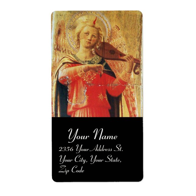 MUSIISCHES ANGEL IN ROT UND GOLD, schwarz (Vorne)