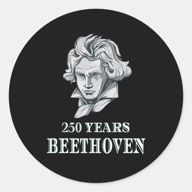 Musik - 250 Jahre Ludwig van Beethoven Runder Aufkleber (Vorderseite)