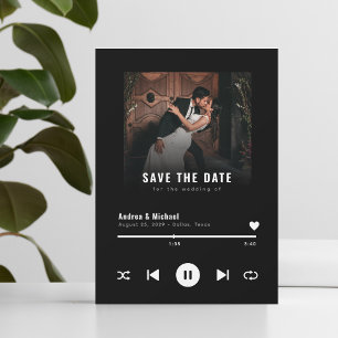 Musik-Albumcover-Playlist 2 dunkle Fotos Hochzeit Save The Date