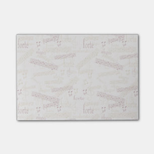 Musik-Anhänger-Typografie-Muster Post-it Klebezettel