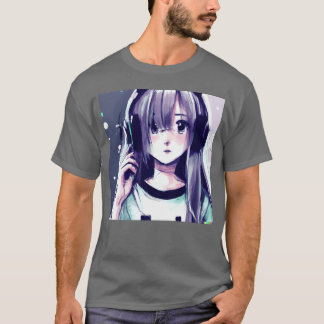 Musik Anime Natürlich Süßes Mädchen Freunde T-Shirt