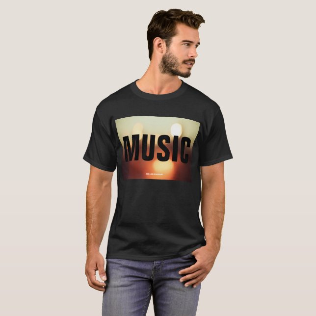 Musik auf Bokeh Lights T-Shirt (Vorne ganz)
