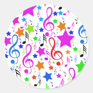Musik-Aufkleber Runder Aufkleber