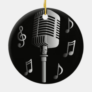 Musik-Aufnahmestimme des Mikrofons Vintage analoge Keramik Ornament