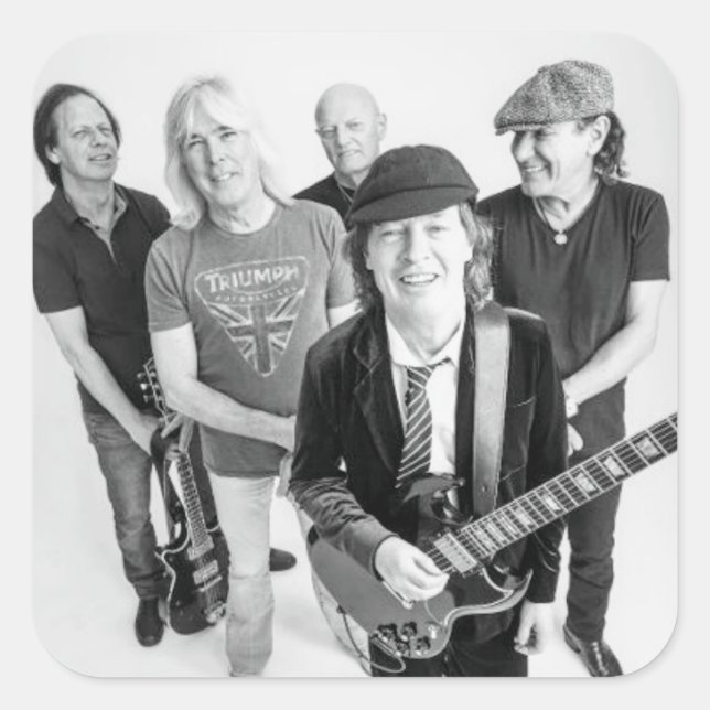 Musik-Band Quadratischer Aufkleber (Vorderseite)