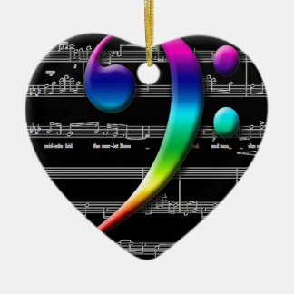 Musik-Bassschlüssel-Regenbogen-Geschenke Keramikornament