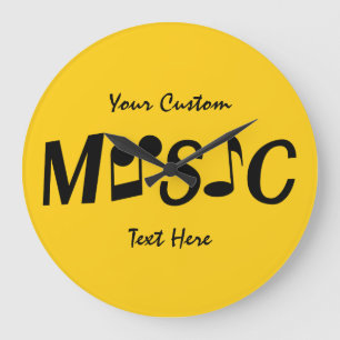 MUSIK-benutzerdefinierte Text- und Farbwanduhr Große Wanduhr