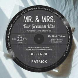 Musik Beste Hits Retro Vintag Black Wedding Einladung