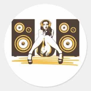 Musik bitte runder aufkleber