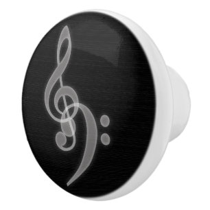 Musik - Blässe und Bass Clef Knob Keramikknauf