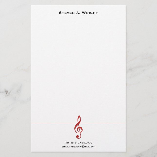 Musik Briefpapier (Vorderseite)