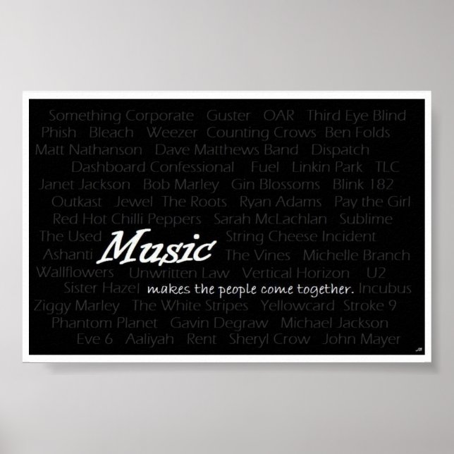 Musik bringt Menschen zusammen Poster (Vorne)
