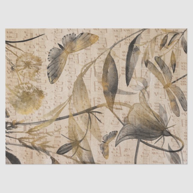 Musik Butterfly Herbstfalldekouation Bluepapier Seidenpapier (Vorderseite)