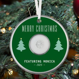 Musik-CD-Foto-grüner-Christbaum Ornament Aus Metall