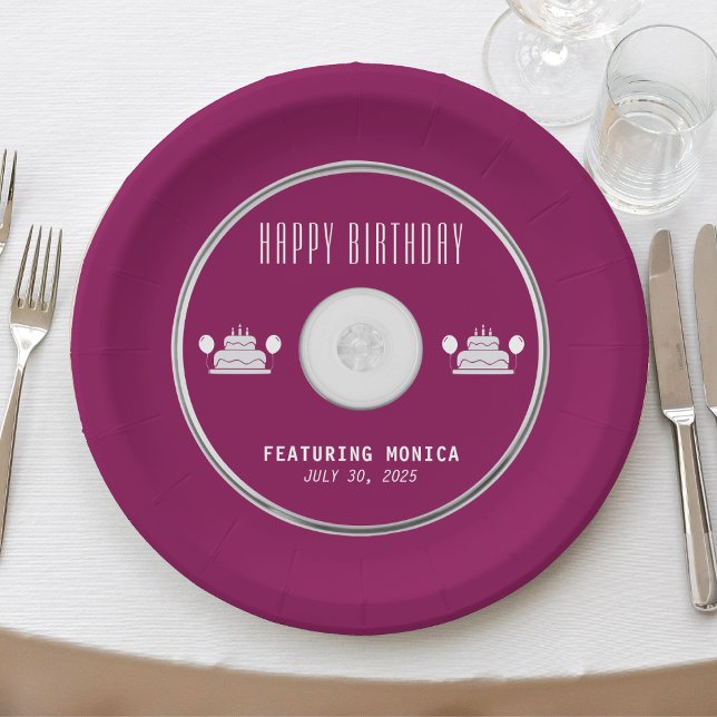 Musik-CD Geburtstagsfeier Pappteller (Music CD Birthday Party Paper Plates
)