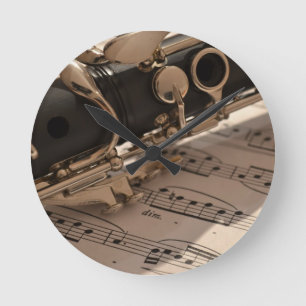 Musik Clarinets Musical Notes - Destiny Dance Fun Runde Wanduhr