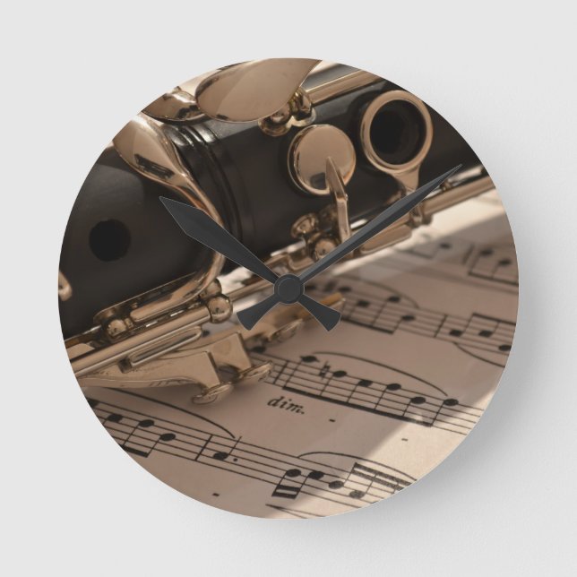 Musik Clarinets Musical Notes - Destiny Dance Fun Runde Wanduhr (Vorderseite)