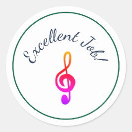 Musik Class Colorful Treble Clef Belohnung Runder Aufkleber