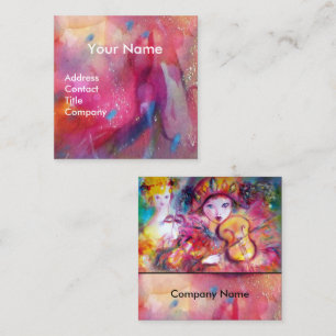 Musik, Dekoration, Theaterkünstler Quadratische Visitenkarte