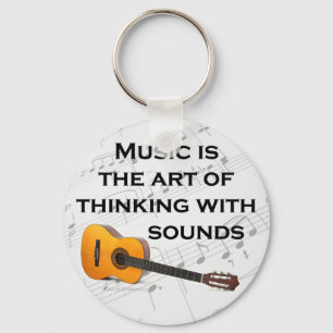 Musik denkt mit Gitarre Schlüsselanhänger