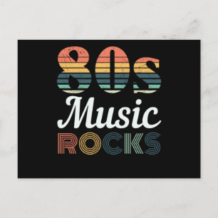 Musik der Achtziger rockt coole 80er Retro Postkarte