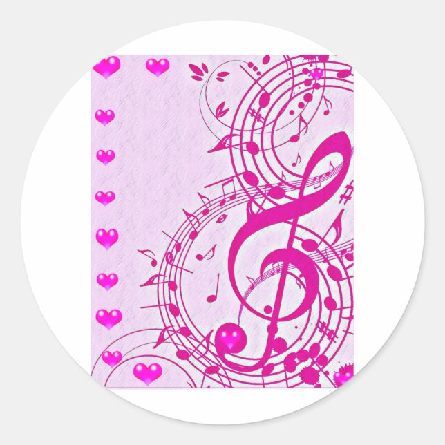 Musik der Liebe Runder Aufkleber (Vorderseite)