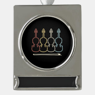 Musik der Violine Banner-Ornament Silber