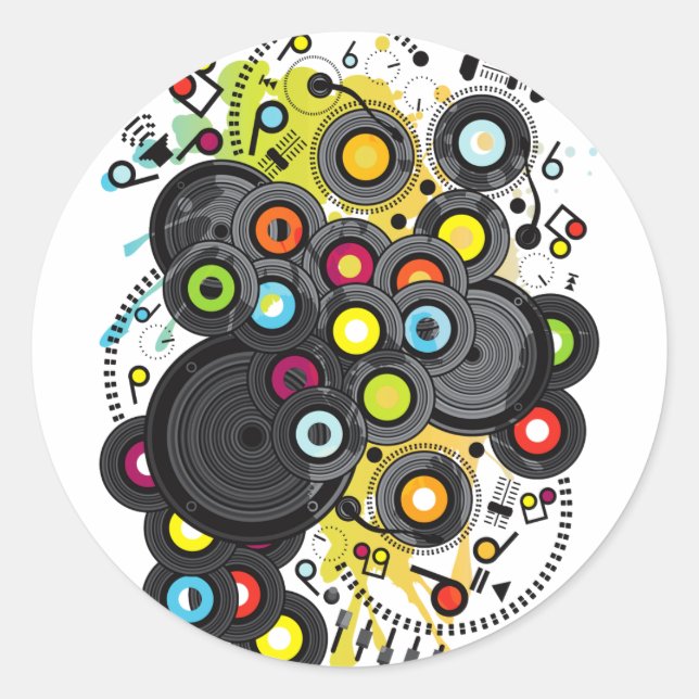 Musik des 20. Jahrhunderts Runder Aufkleber (Vorderseite)