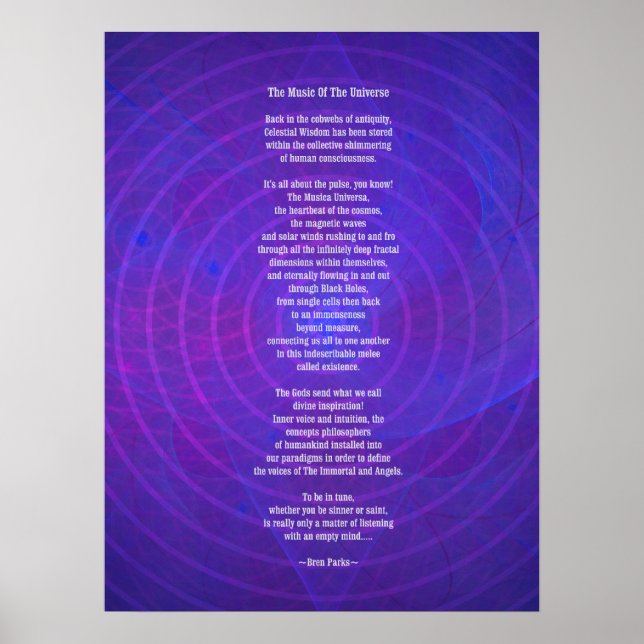 Musik des Universums-Posters Poster (Vorne)