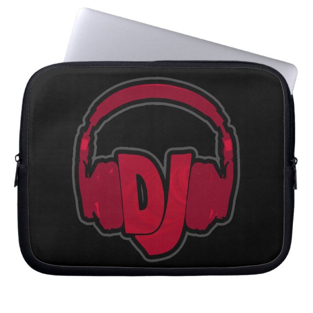 Musik-DJ-Kopfhörer Laptopschutzhülle (Vorderseite)