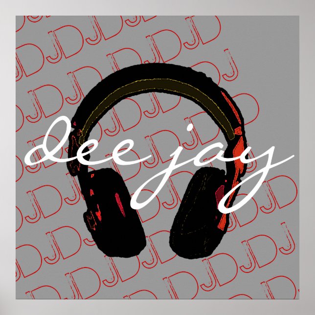 Musik-DJ-Kopfhörerdekor Poster (Vorne)