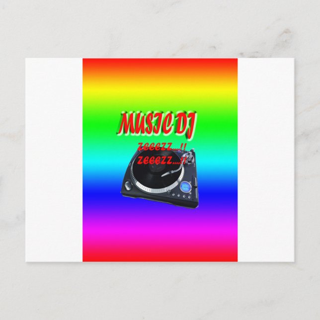 Musik DJ mit Hintergrund Postkarte (Vorderseite)