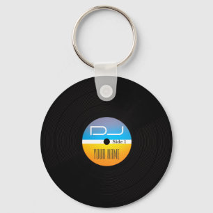 Musik DJ redet Vinylabdeckung an Schlüsselanhänger