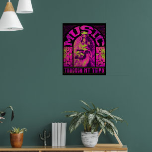 Musik durch meine Venen Hippie Mermaid Skeletts Poster