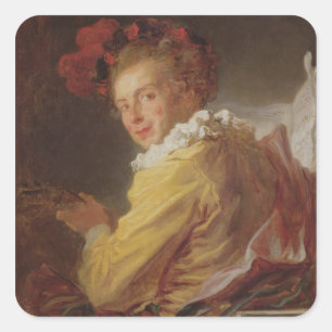Musik, ein Porträt von Monsieur de la Breteche Quadratischer Aufkleber