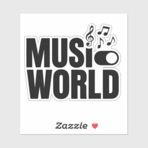 Musik Ein, Welt-Aus-Switch-Design Aufkleber