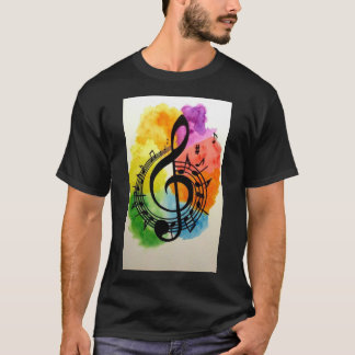Musik, einfach in gedruckten Shirts