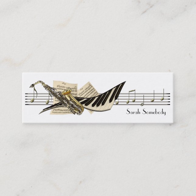 Musik-Entwurfs-MiniVisitenkarten Mini Visitenkarte (Vorderseite)