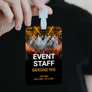 Musik Event Backstage Pass Veranstaltungsmitarbeit Ausweis