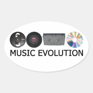 Musik-Evolution Ovaler Aufkleber
