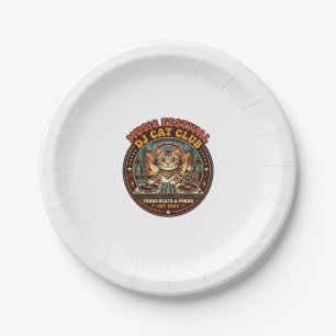 Musik Festival DJ Katze Katzenliebhaber-Geschenk - Pappteller