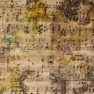 Musik Floral Grunge Decoupage Botanisch Seidenpapier