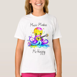 Musik freut mich | Kraken Gitarre spielen T-Shirt