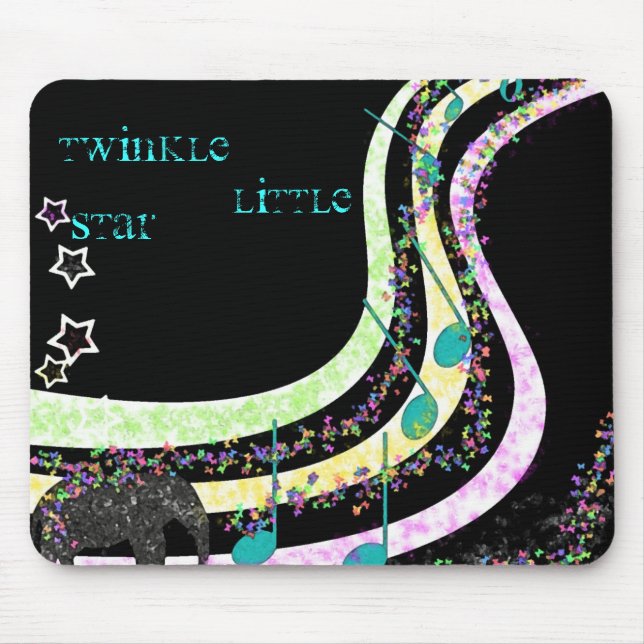 Musik, Funkeln, wenig, Stern Mousepad (Vorne)